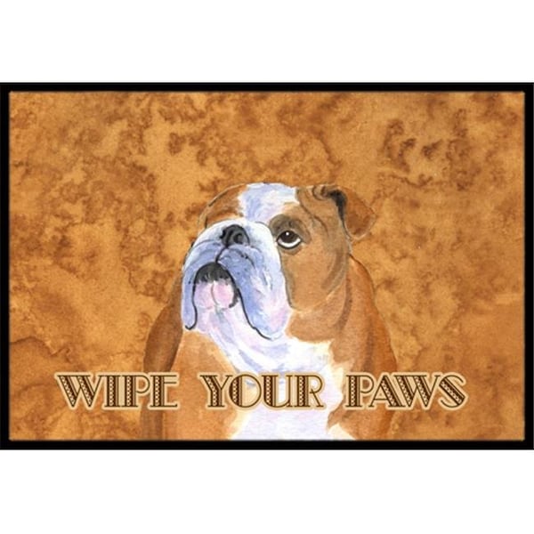 Carolines Treasures SS4893JMAT 24 X 36 In. Bulldog English Wipe Your Paws Indoor Or Outdoor Mat SS4893JMAT - main